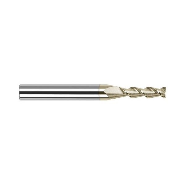 0.0620 in. 1/16 Cutter dia. x 5/16 Carbide 45 Degree Helix Square End Mill, 2 Flutes, ZrN Coated